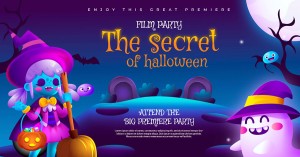 Banner lễ hội halloween file PSD mẫu MB406