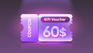 Mẫu icon voucher, coupon giảm giá màu tím file EPS