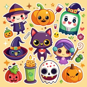 Hình minh họa nhân vật halloween dễ thương file EPS - mẫu số 220