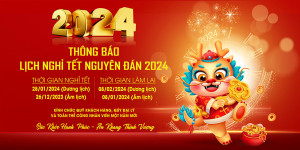 Banner thông báo lịch nghỉ năm 2024 file CDR