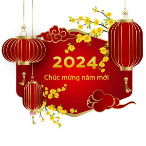 Ảnh minh họa chúc mừng năm mới 2024 file PSD