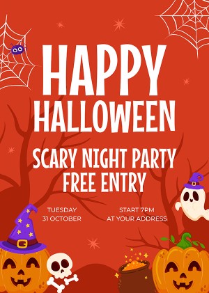 Poster lễ hội halloween file PSD mẫu MB433