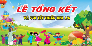 Backdrop lễ tổng kết và vui ngày quốc tế thiếu nhi N23 file Corel