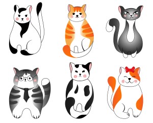 Hình ảnh những chú mèo cute file vector mẫu CM220