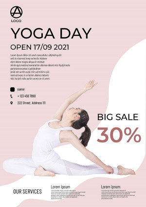 Poster khuyến mại lớp học yoga file PSD - mẫu số 938