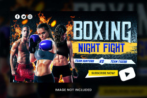 Banner giải thi đấu boxing file PSD - mẫu số 2785