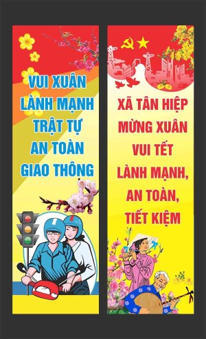 Phướn mừng Đảng mừng xuân 2024 file CDR mẫu D54