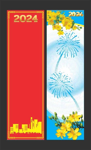 Phướn mừng Đảng mừng xuân 2024 file CDR mẫu D71