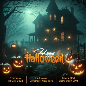 Banner lâu đài lễ hội halloween file PSD - mẫu số 634