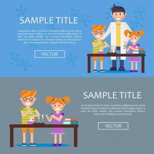 Banner thầy giáo và học sinh file vector mẫu số 509