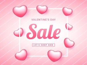 Banner sale dịp valentine nền hồng file vector mẫu số 738