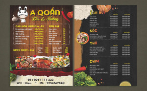 Menu quán lẩu nướng file CDR