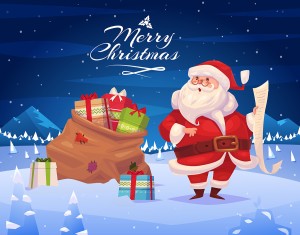 Poster ông gia noel phong cách vui nhộn File vector