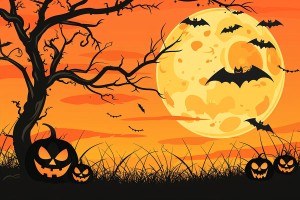 Background đêm trăng ma quái lễ hội halloween file EPS - mẫu số 124