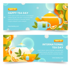 Banner quảng cáo trà xanh file vector mẫu DE108