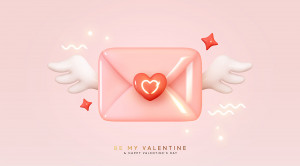 Ảnh minh họa thiệp valentine có cánh file EPS