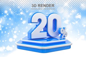 Banner hình ảnh số 20% trên bục 3D file PNG mẫu GP114