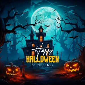 Poster lễ hội halloween file PSD mẫu MB264