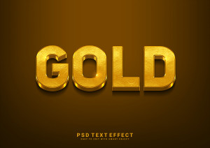 Hiệu ứng text gold file PSD mẫu HU118