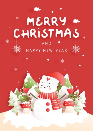 Poster người tuyết dịp noel file vector mẫu số 385