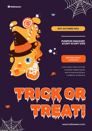 Poster lễ hội halloween file PSD mẫu MB444