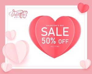 Banner sale ngày lễ valentine file vector mẫu BV425