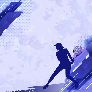 Background cầu thủ nữ đánh tennis file vector mẫu HV38