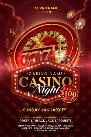 Poster trò chơi casino file PSD mẫu T23