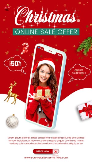 Poster quảng cáo dịp noel file PSD mẫu số 862