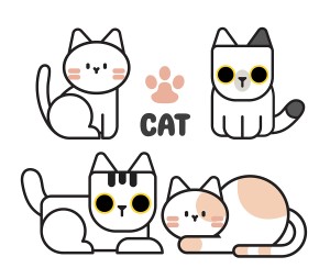 Bộ sưu tập hành động của chú mèo cute file vector mẫu CM192