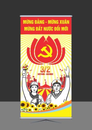 Phướn mừng Đảng mừng xuân 2024 file CDR mẫu D138