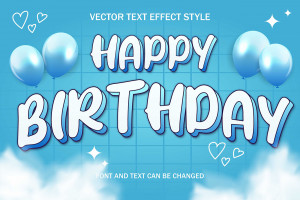 Bộ chữ typo happy birthday file EPS và AI mẫu K45