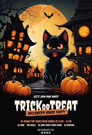 Poster đêm hội halloween file PSD - mẫu số 285