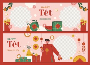 Banner chúc mừng tết nguyên đán file vector - mẫu số 329