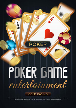 Poster trò chơi poker file PSD mẫu T52