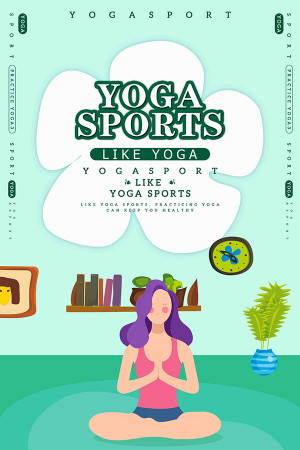 Poster yoga ngồi thiền thư giãn tại nhà file PSD - mẫu số 915