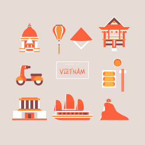 Ảnh vector chùa một cột và danh lam thắng cảnh Hà Nội  2 - File AI