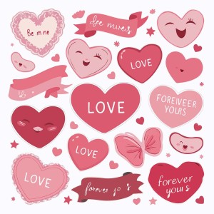 Hình ảnh hình trái tim trang trí ngày lễ valentine file vector mẫu BV381