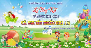 Backdrop Phông nền lễ tổng kết trường mầm non - File Corel số 11