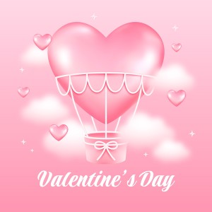 Banner dịp valentine màu hồng lãng mạn file vector mẫu BV328