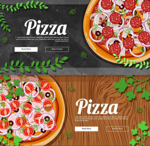 Banner quảng cáo bánh Pizza K50 file EPS