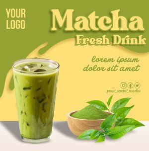 Banner quảng cáo đồ uống matcha file vector mẫu số 365