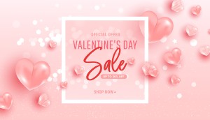 Banner sale ngày lễ valentine file vector mẫu BV36