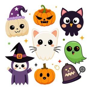 Hình minh họa nhân vật trong lễ hội halloween file EPS và AI mẫu MB72