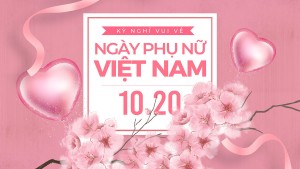 Banner chúc mừng ngày phụ nữ việt nam lãng mạn file PSD mẫu CG262