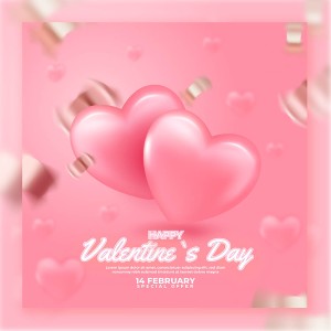 Banner trái tim lãng mạn ngày valentine file vector mẫu số 841