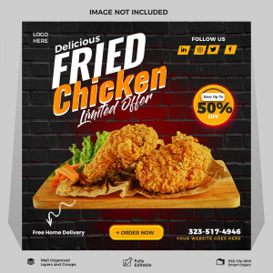 Poster quảng cáo gà rán KFC file PSD mẫu GR73