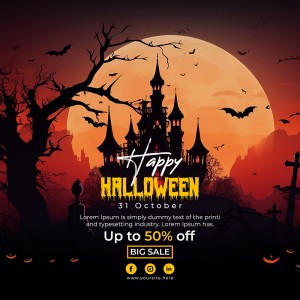 Banner đêm lễ hội halloween file PSD - mẫu số 892