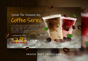 Banner quảng cáo coffee file PSD mẫu CF153