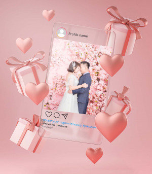 Poster quà tặng ngày valentine file PSD mẫu V12